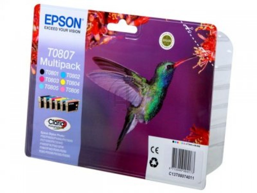 Epson Tusz Claria R265/360 T0807 6pack, 6x7,4ml