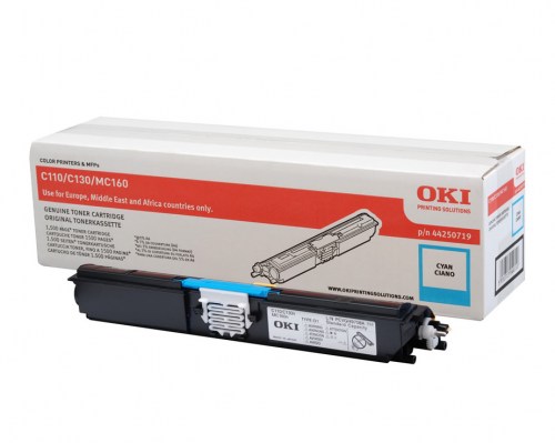 OKI Toner C110/130/160 Cyan 44250719 1,5K