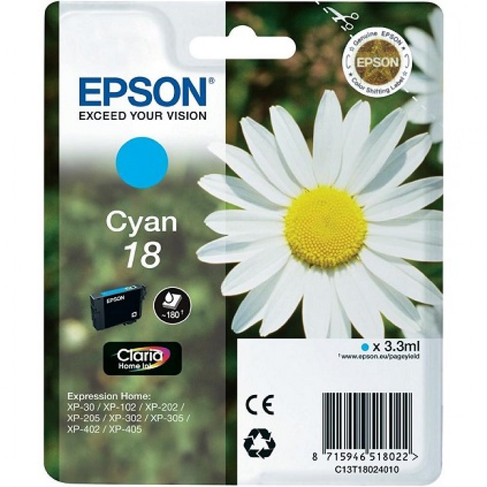 Epson Tusz Claria Home 18 T1802 Cyan 3,3ml