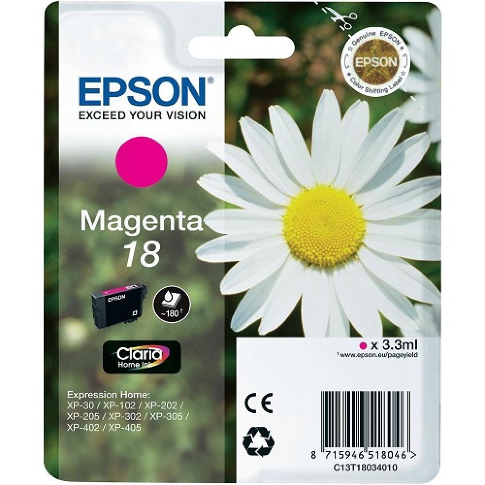 Epson Tusz Claria Home 18 T1803 Magenta 3,3ml