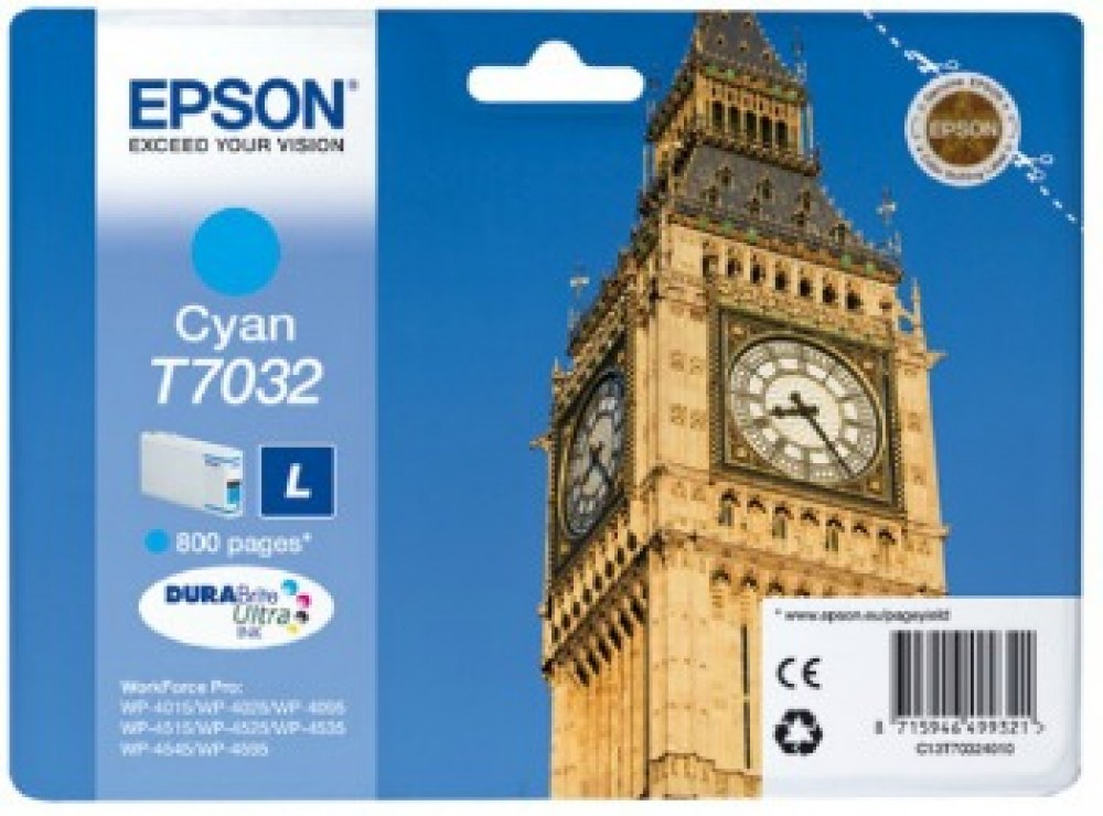 Epson Tusz WP4000 T7032 L Cyan 800 stron