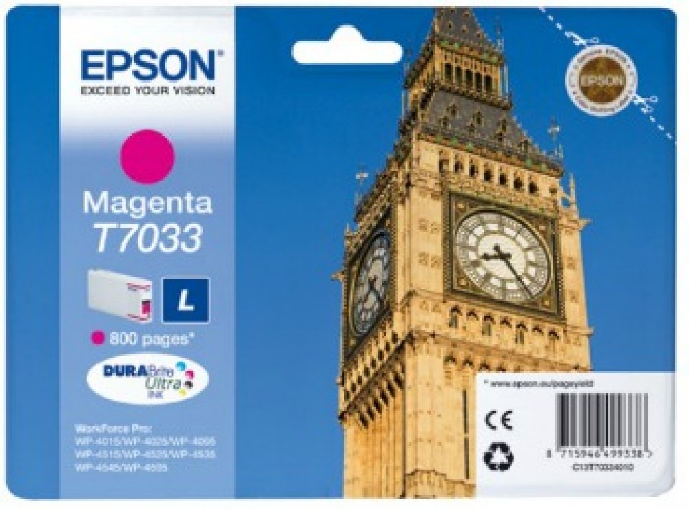 Epson Tusz WP4000 T7033 L Magenta 800 stron