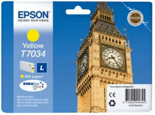 Epson Tusz WP4000 T7034 L Yellow 800 stron