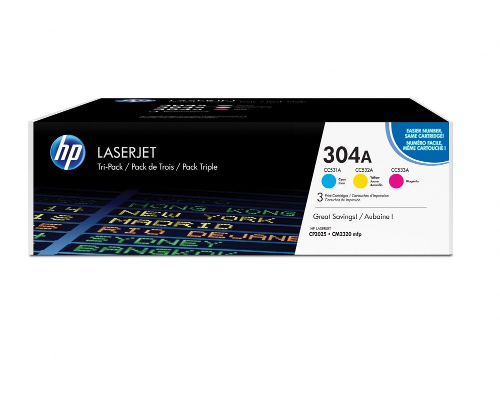 HP Toner nr 304A CF372AM 3pack CMY CC531,532,533