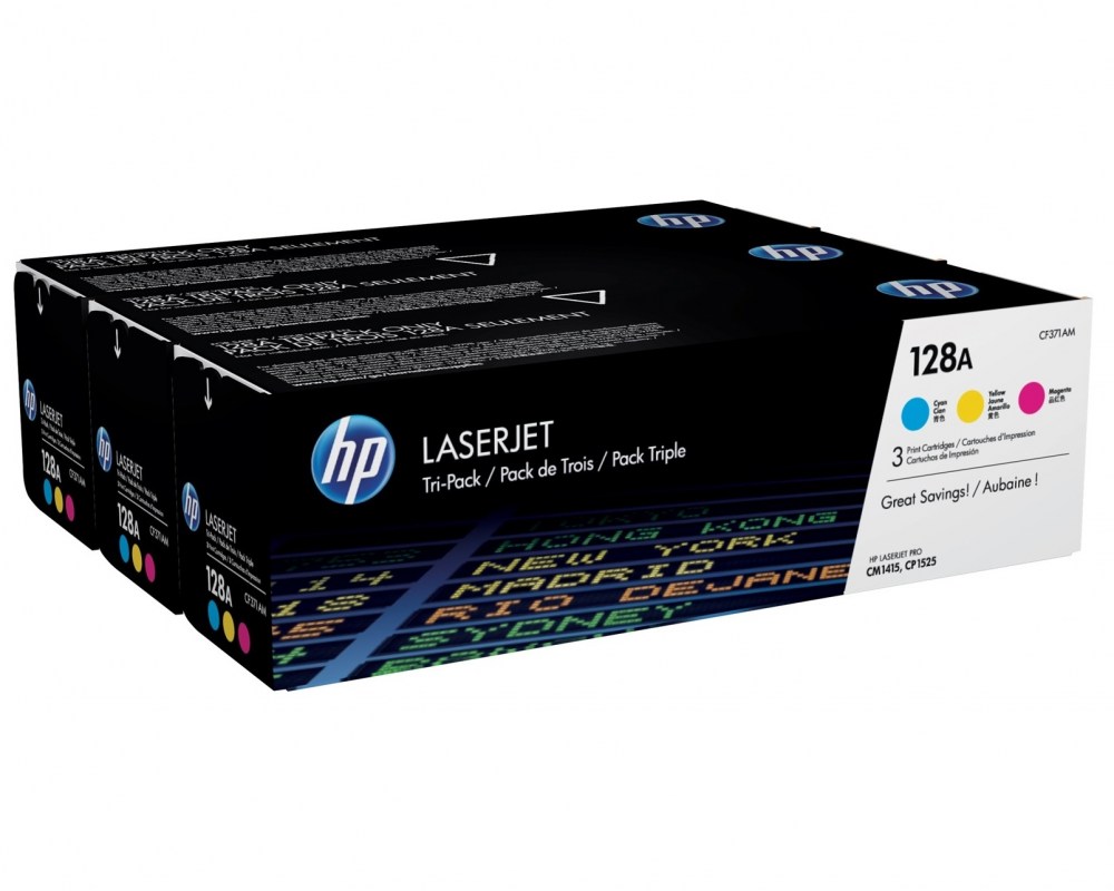 HP Toner nr 128A CF371AM 3pack CMY CE321,322,323