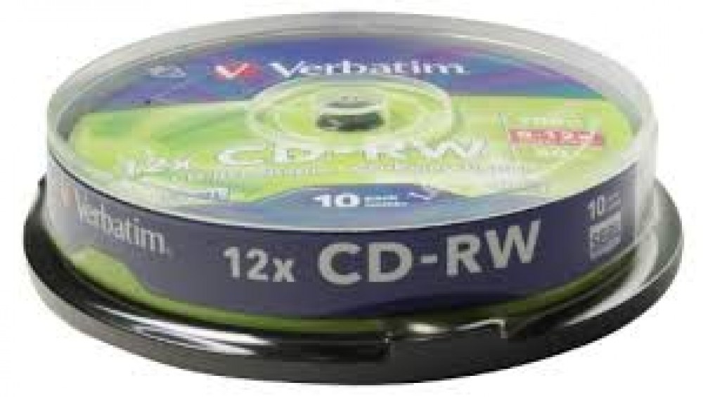 Verbatim CD-RW 12x 700MB 10p cake box DataLife+,scratch resist, bez nadruku 