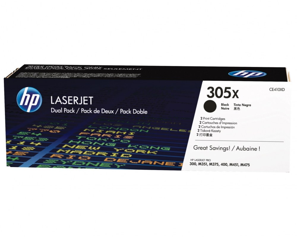 HP Toner nr 305X CE410XD Blac 2pack 2x4k 