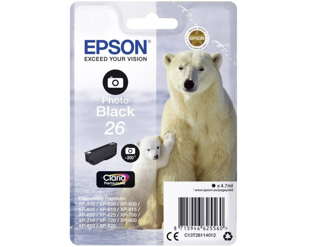 Epson Tusz Stylus XP600 T2611 Photo Bk 4,7ml 200stron