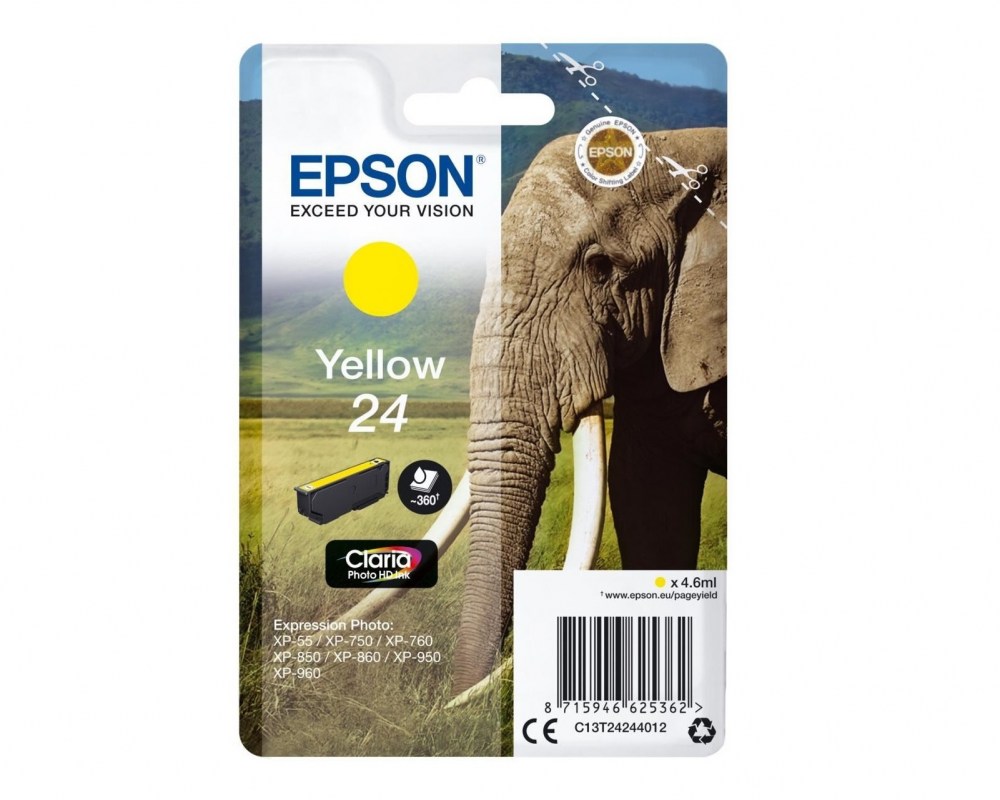 Epson Tusz XP750/850 T2424 Yellow4,6 ml 360 stron