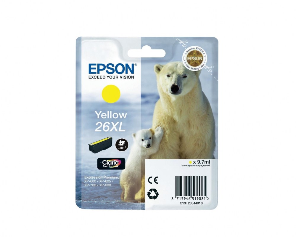 Epson Tusz Stylus XP600 T2614 Yellow4.5ml 300 stron