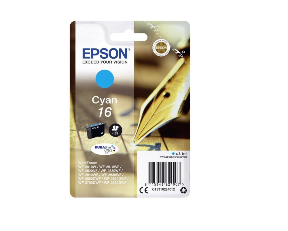 Epson Tusz WF2010 T1622 Cyan 3,1ml 165 stron