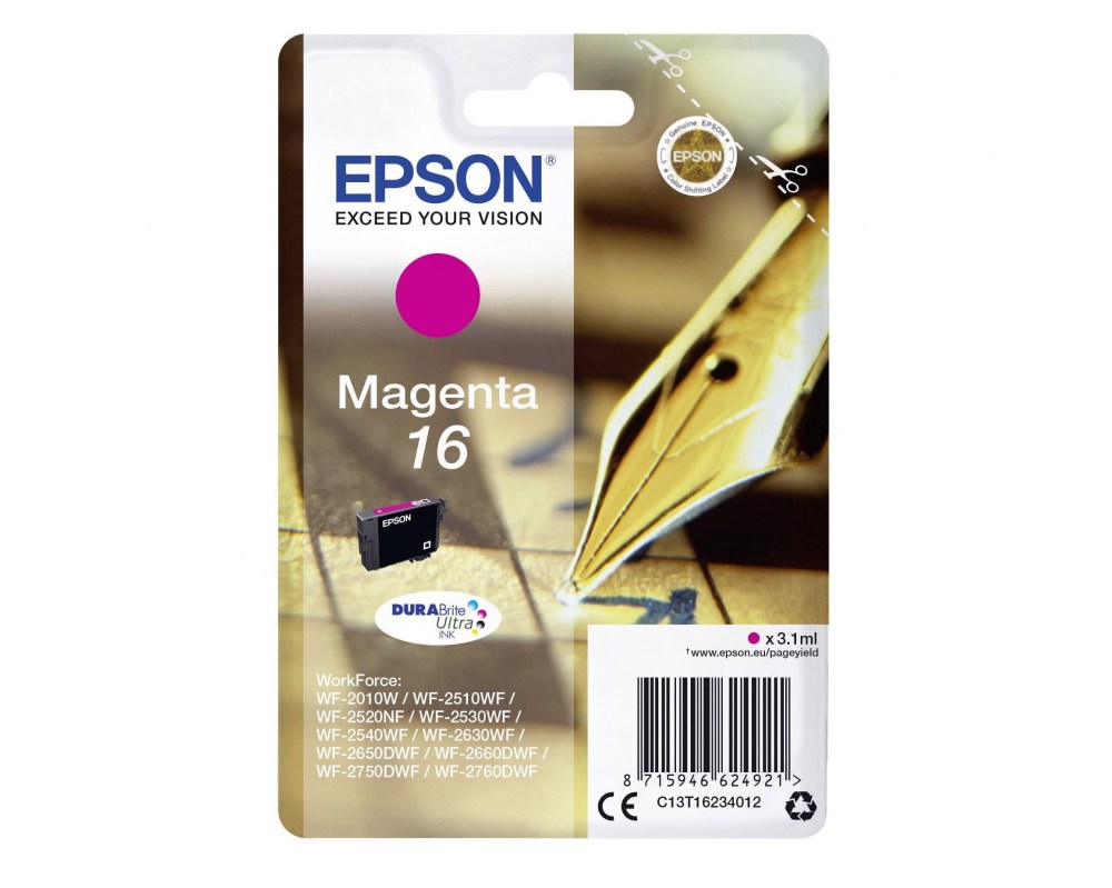 Epson Tusz WF2010 T1623 Magenta 3,1ml 165 stron