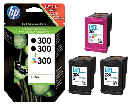 HP Tusz nr 300 SD518EE 3pack 1x165/2x200s, HP 3-Pack,2 black+color