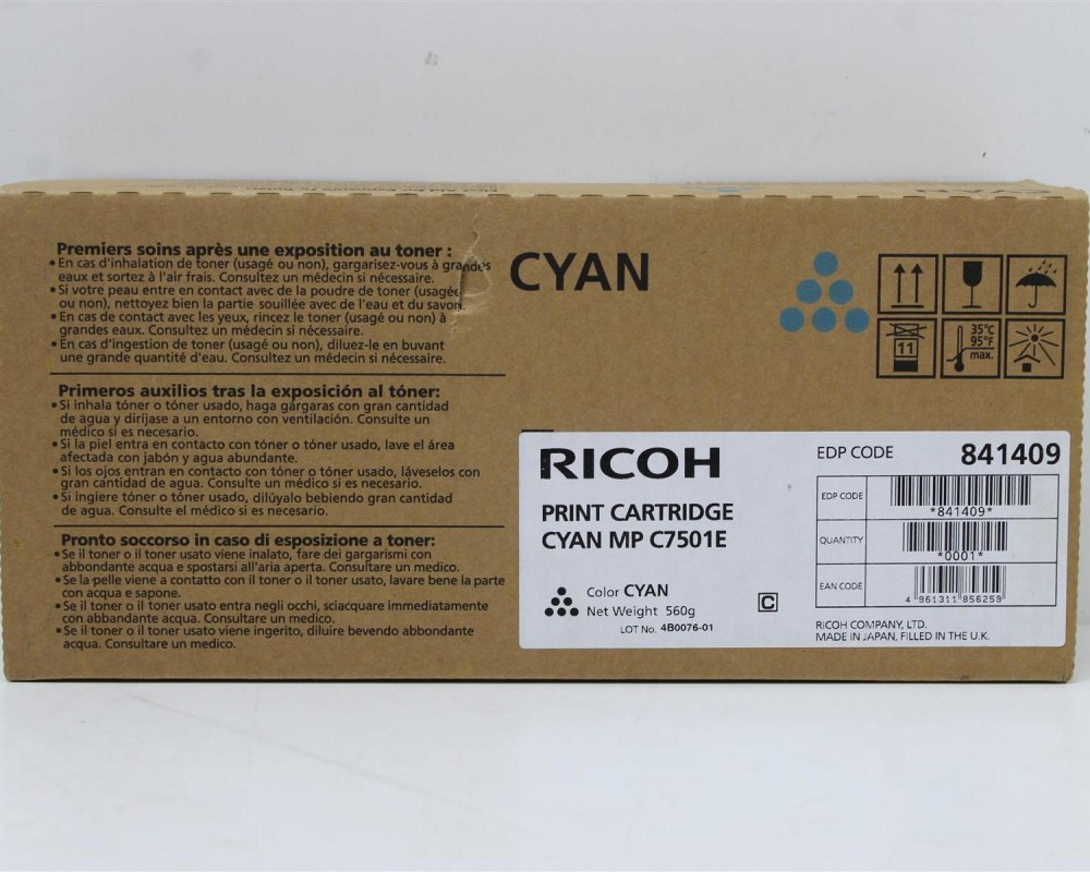 Ricoh Toner MPC6501/7501 Cyan 841409