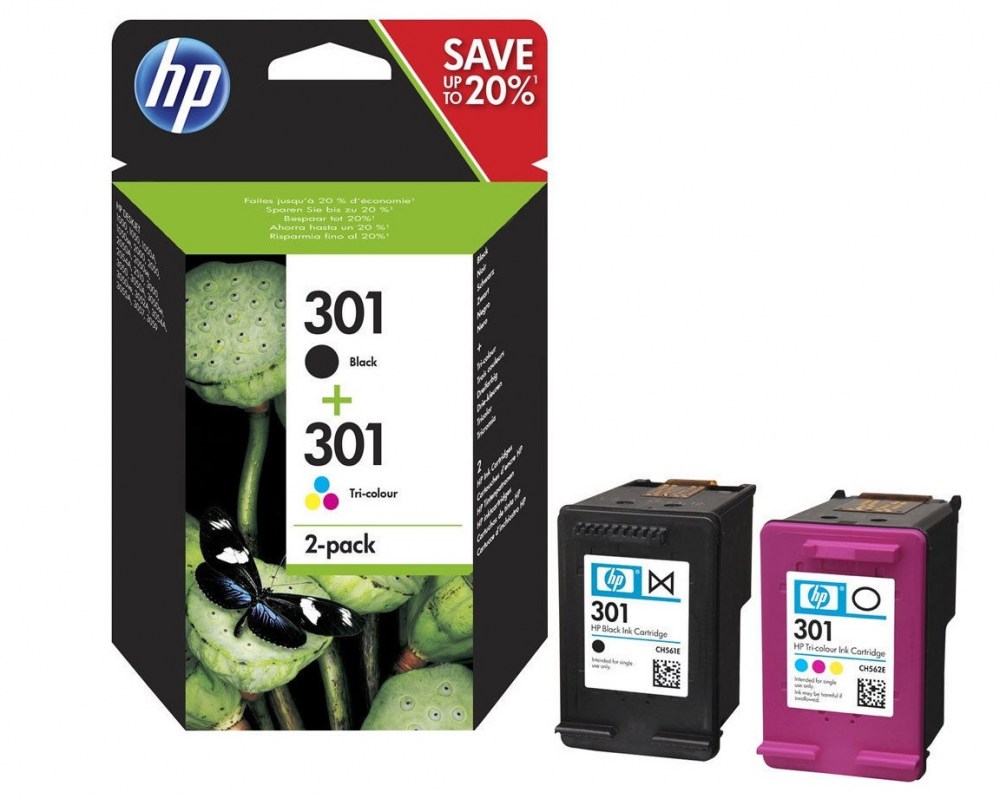 HP Tusz nr 301+301 N9J72AE 2pack CMY+K 