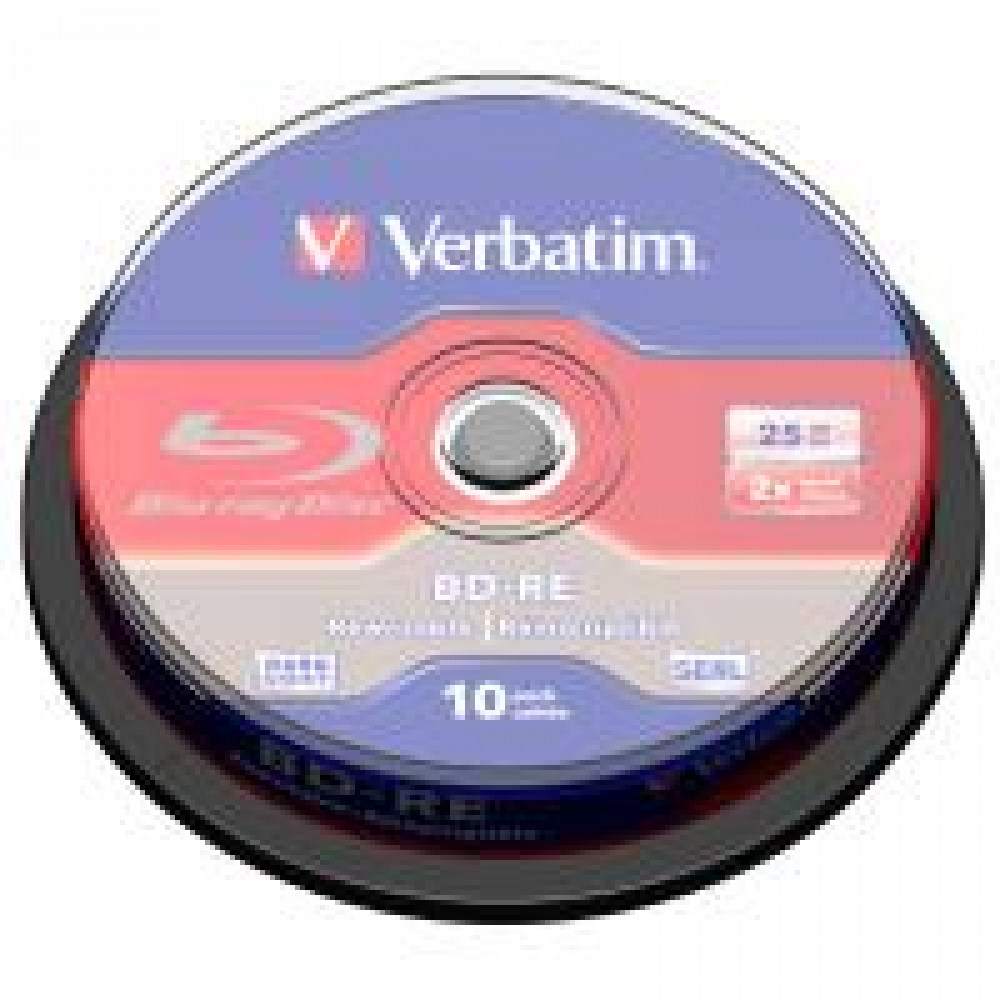 Verbatim BD-R 8x 25GB SL 10p cake box Single Layer, ScratchGuard+