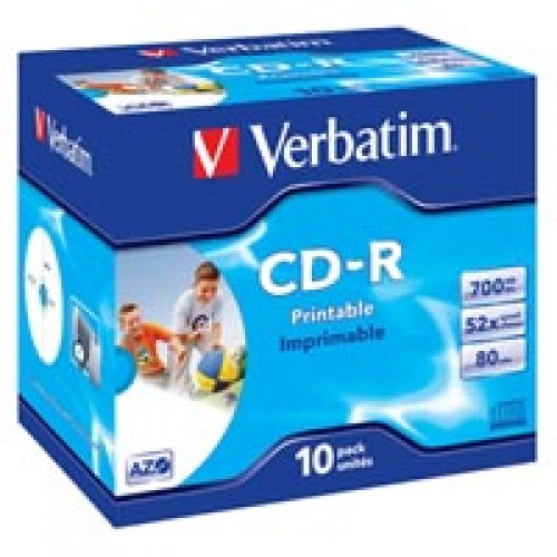 Verbatim CD-R 52x 700MB 10p jewel box DataLifie +Super AZO, do nadruku