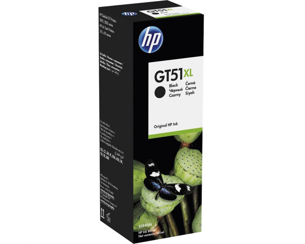 HP Tusz nr GT51XL X4E40AE Bk 6kstr butelka 135 ml