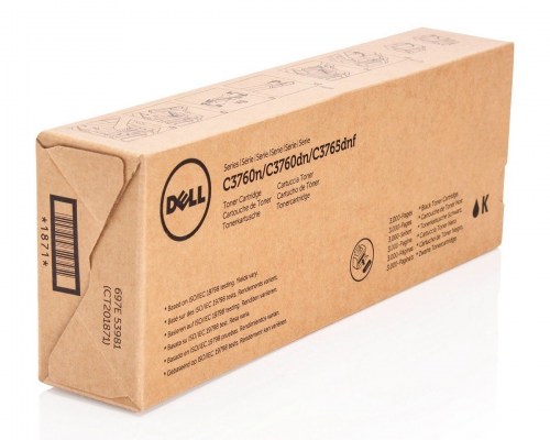 Dell Toner C3760D/C3765DNF BLACK 3K