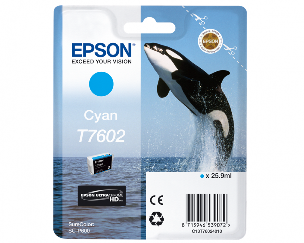 Epson Tusz SC-P600, T7602 Cyan 25.9ml