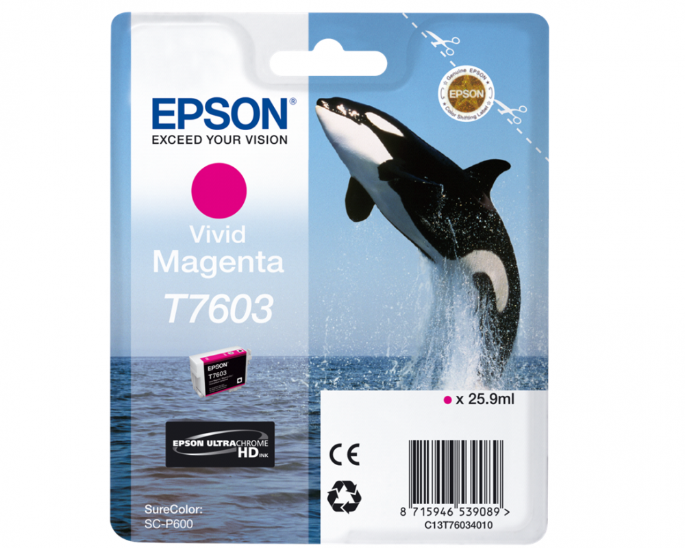 Epson Tusz SC-P600, T7603 Vivid Magenta 25.9ml