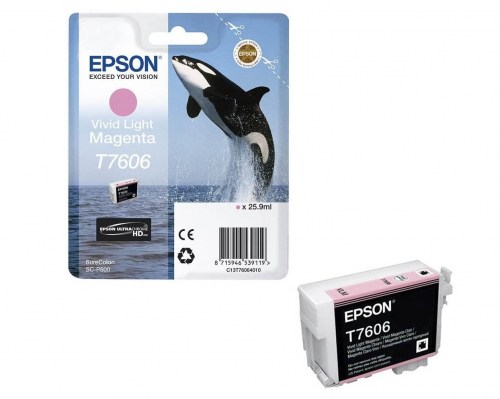 Epson Tusz SC-P600, T7606 Vivid Light Magenta, 25.9ml