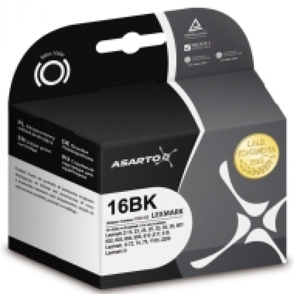 Tusz Asarto do Lexmark 16 | 15 ml |  Z13/23/24/25/33/34/35/601 | black