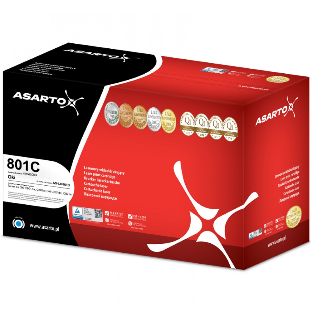 Toner Asarto do Oki C801/C821 | cyan